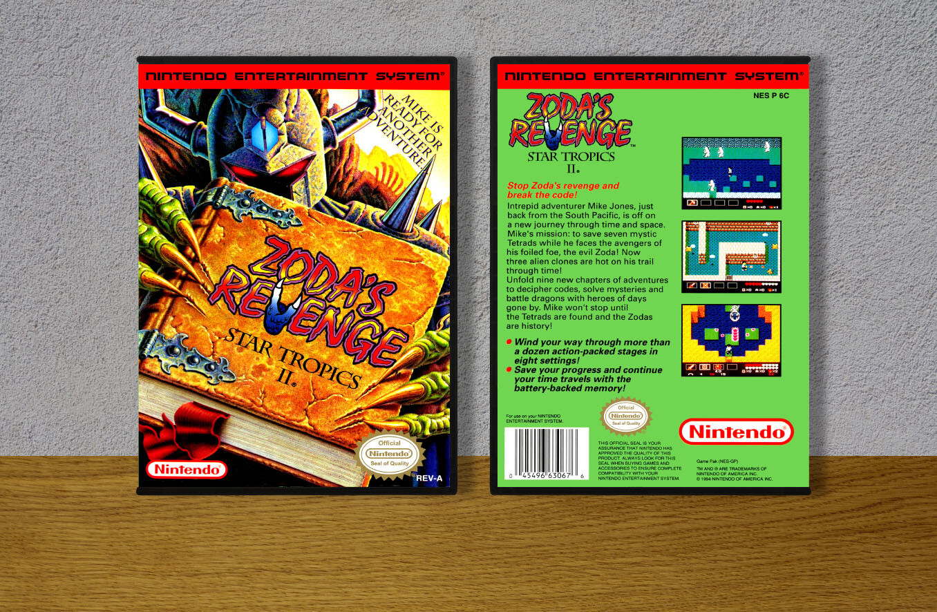 Zoda&#39;s Revenge: Star Tropics II (Original Logo), Case Color: DARK GREY (OEM DS CASE COLOR)