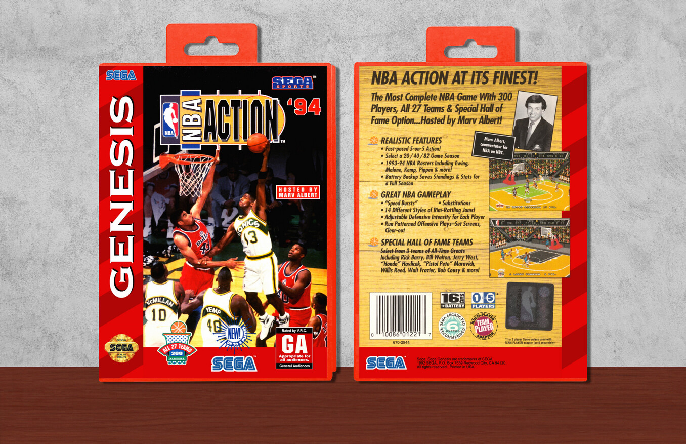 NBA Action '94, Case Color: Red