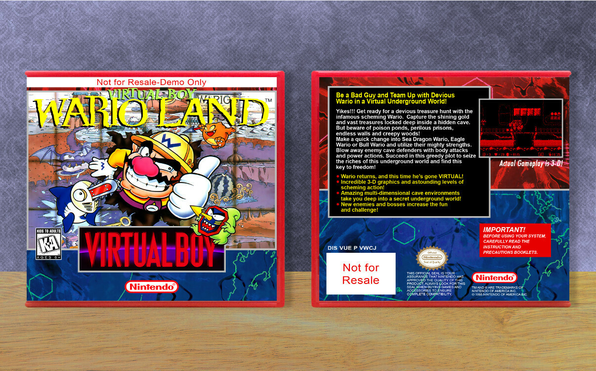 Virtual Boy Wario Land  (Not for Resale), Case Color: Red