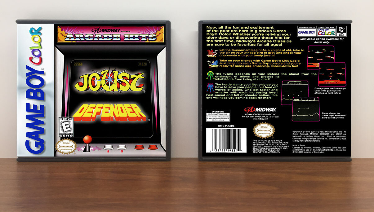 Midway Presents Arcade Hits: Joust / Defender, Artwork Spine Color: Chrome
