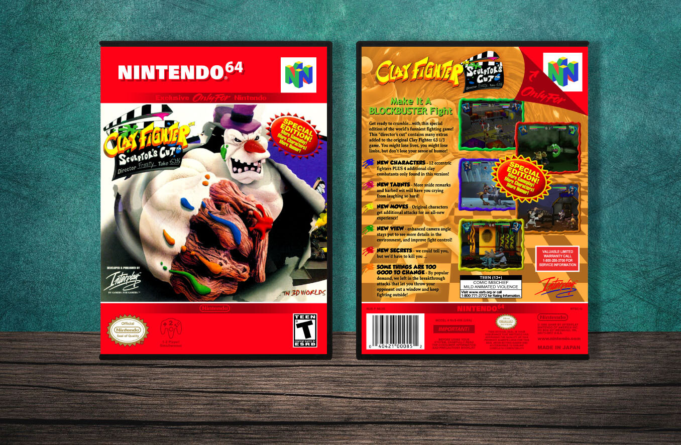 Clay Fighter Sculptor's Cut N64 Video Game Case