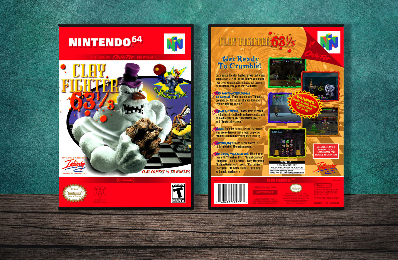 Clay Fighter 63 1/3, Case Color: DARK GREY (OEM DS CASE COLOR)