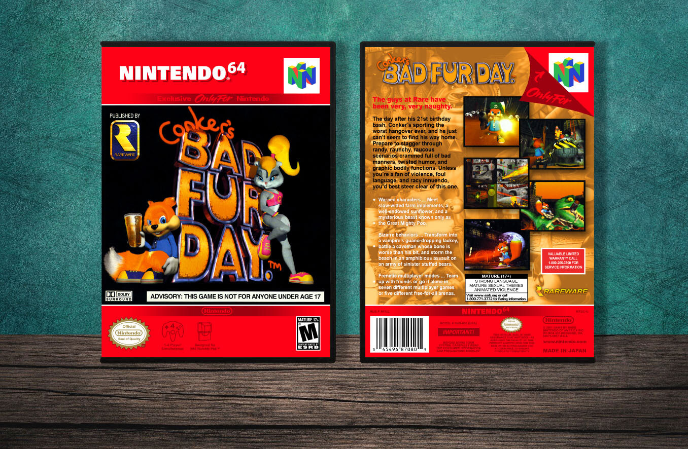 Conker&#39;s Bad Fur Day, Case Color: DARK GREY (OEM DS CASE COLOR)