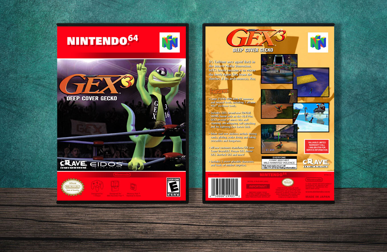 Gex 3: Deep Cover Gecko, Case Color: DARK GREY (OEM DS CASE COLOR)