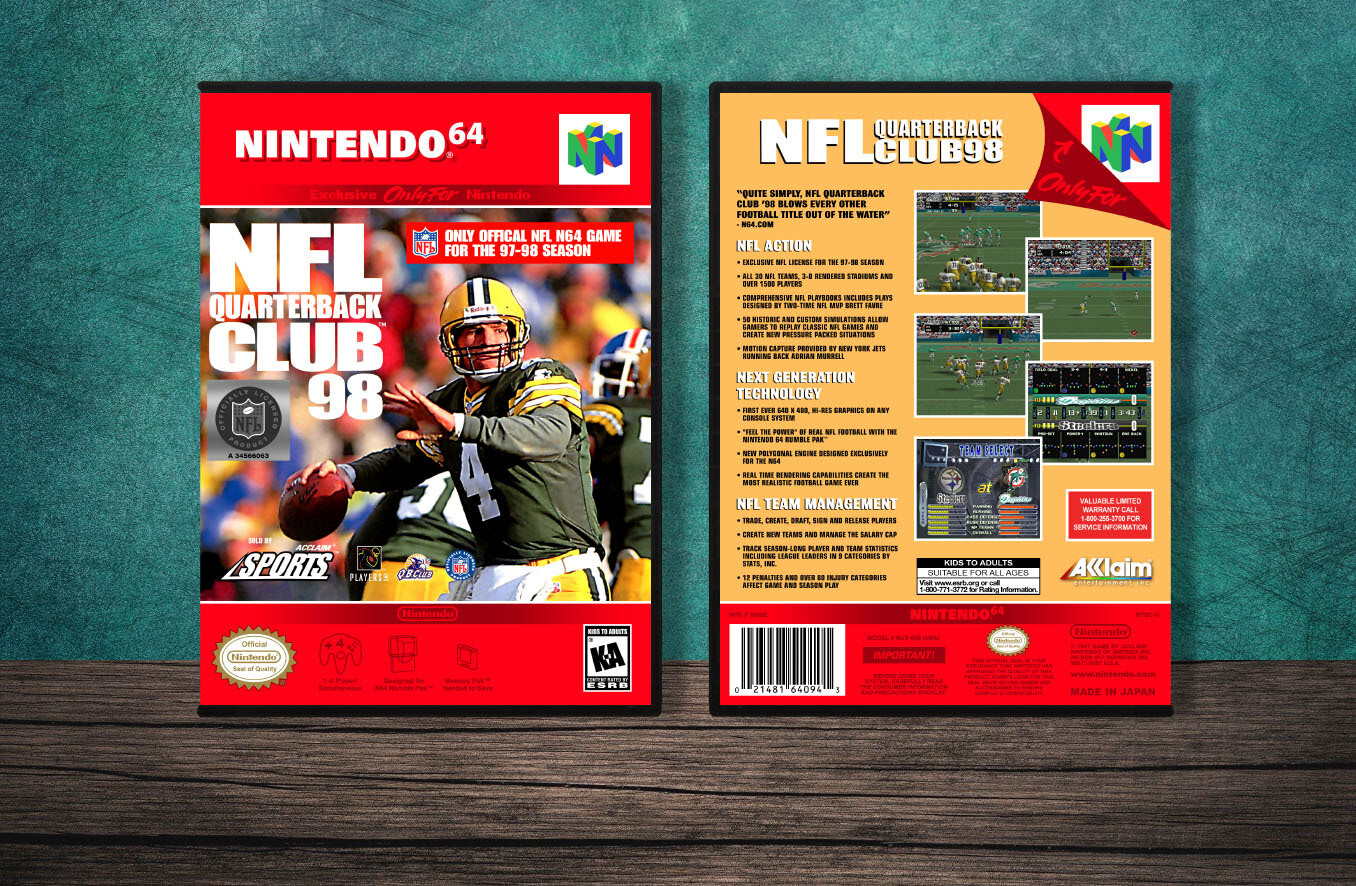 NFL Quarterback Club &#39;98, Case Color: DARK GREY (OEM DS CASE COLOR)