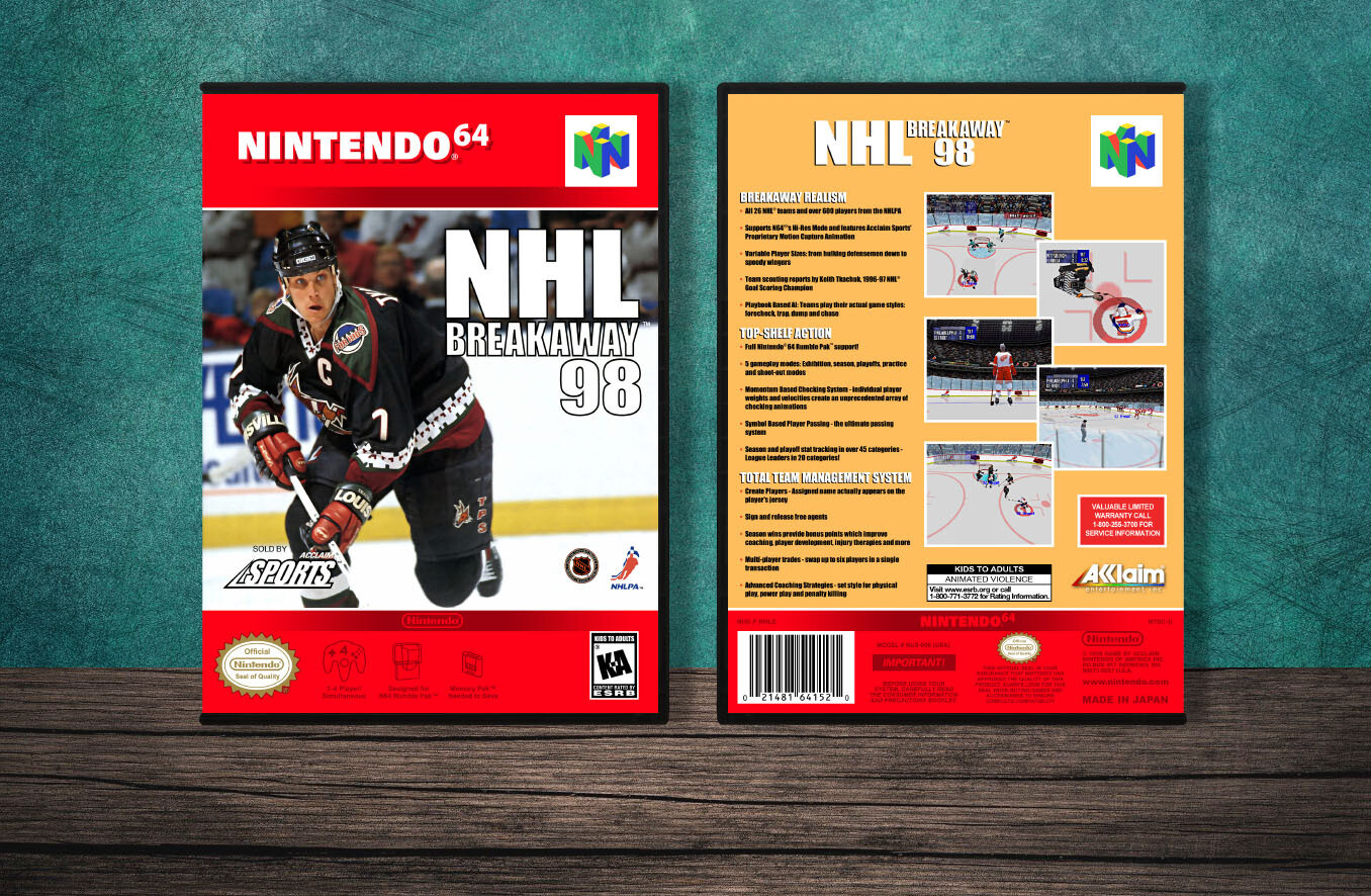 NHL Breakaway &#39;98, Case Color: DARK GREY (OEM DS CASE COLOR)