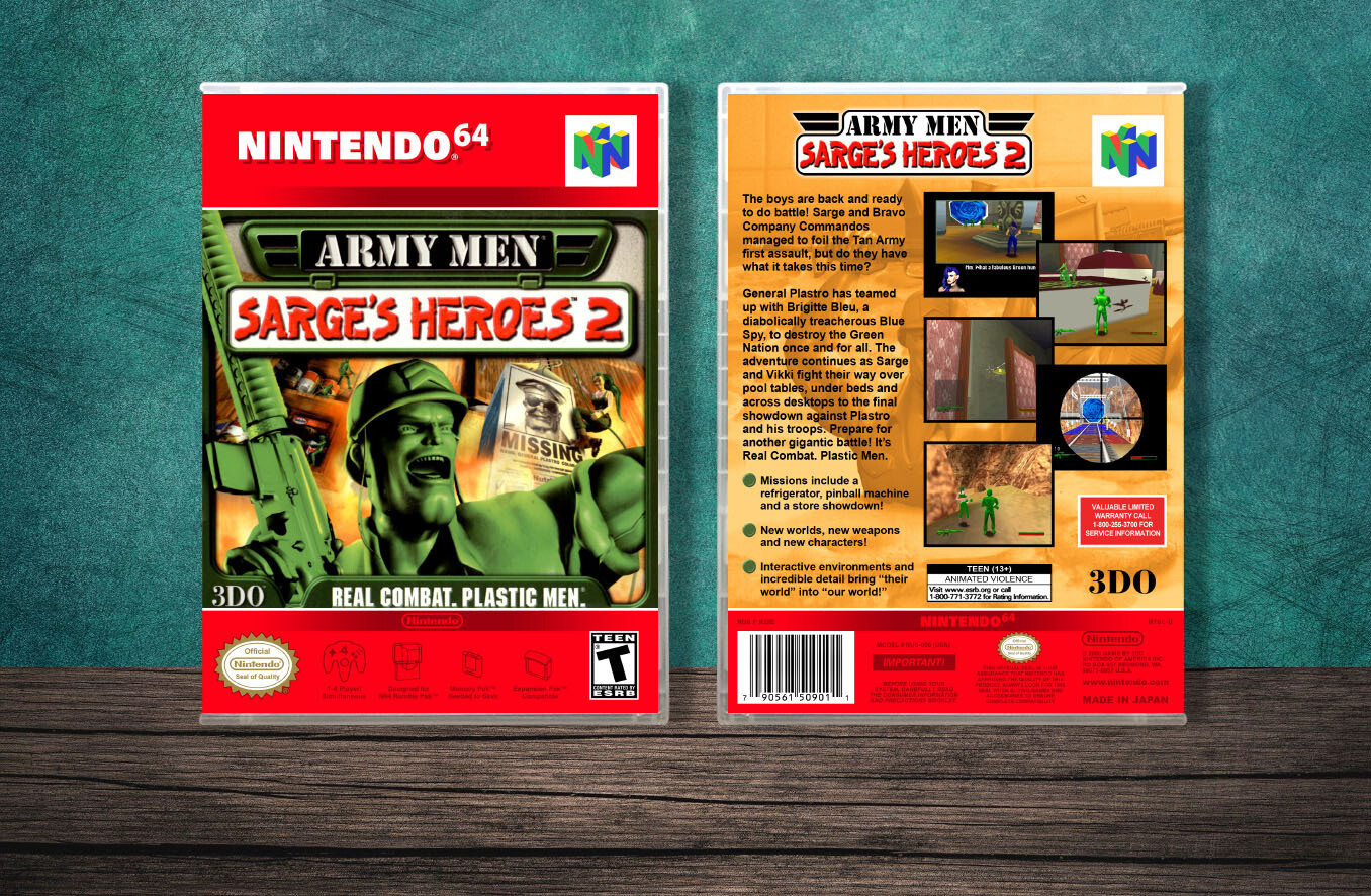 Army Men: Sarge&#39;s Heroes 2, Case Color: CLEAR (Transparent)