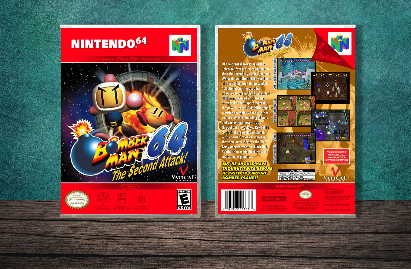 Bomberman 64: Second Attack, Case Color: CLEAR (Transparent)
