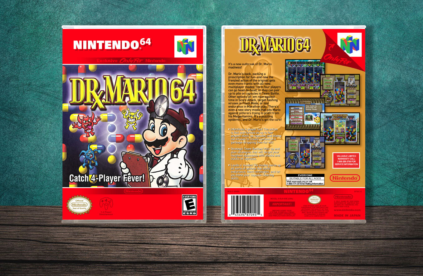Dr. Mario 64, Case Color: CLEAR (Transparent)