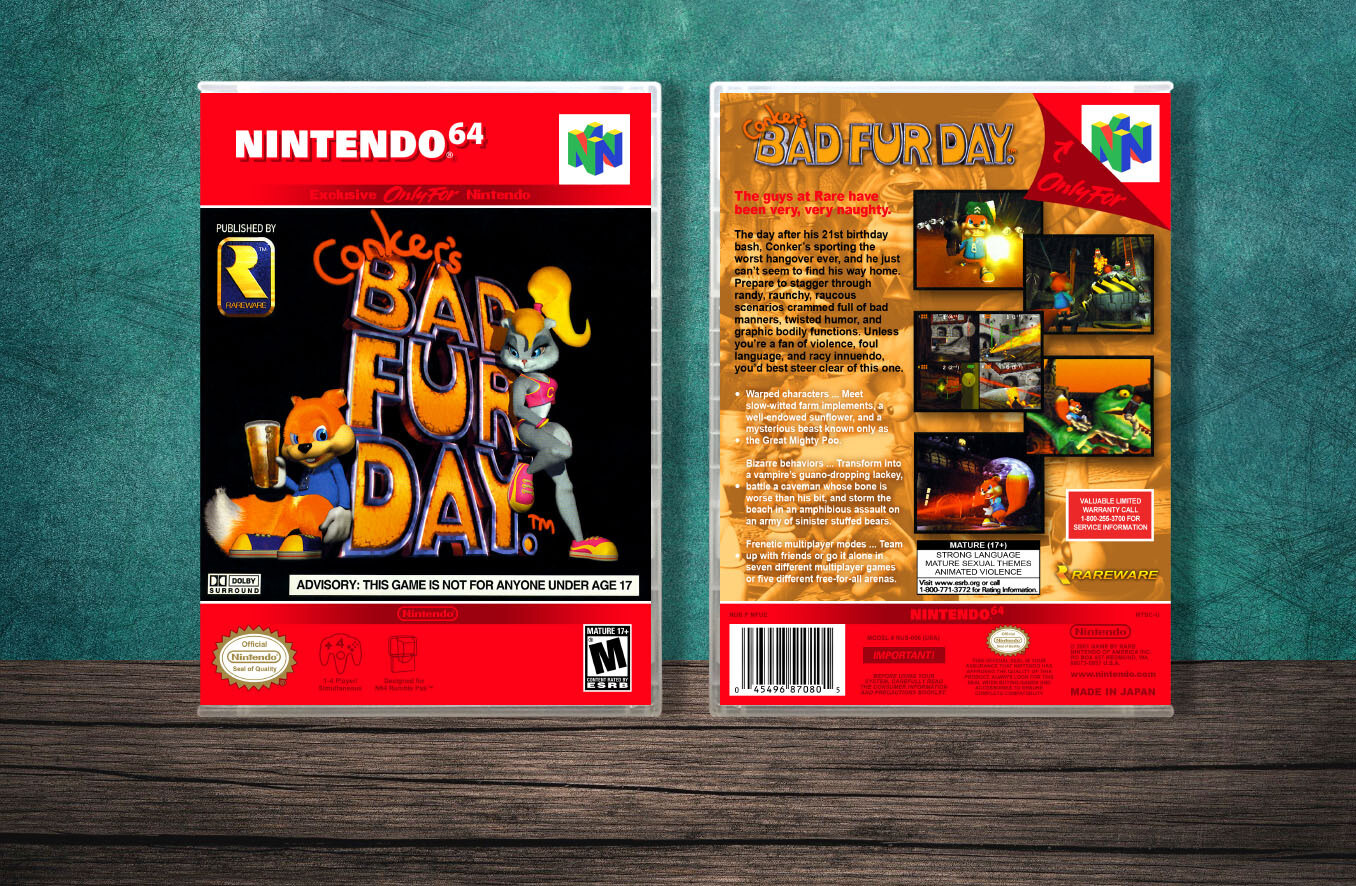 Conker&#39;s Bad Fur Day, Case Color: CLEAR (Transparent)