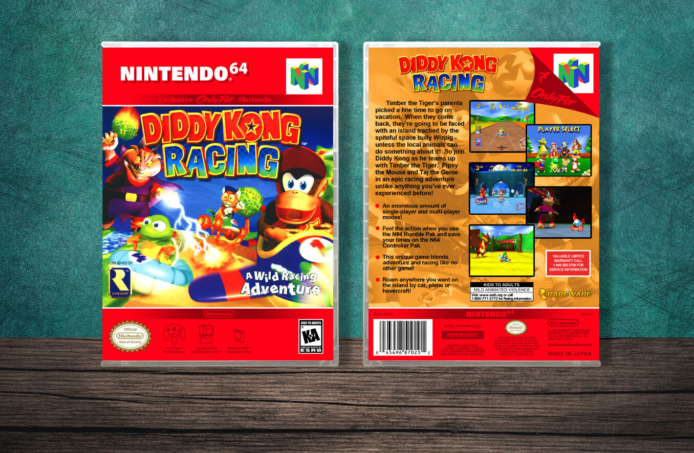 Diddy Kong Racing, Case Color: CLEAR (Transparent)