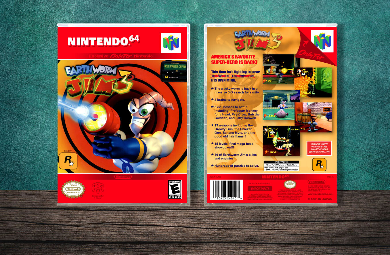 Earthworm Jim 3D, Case Color: CLEAR (Transparent)