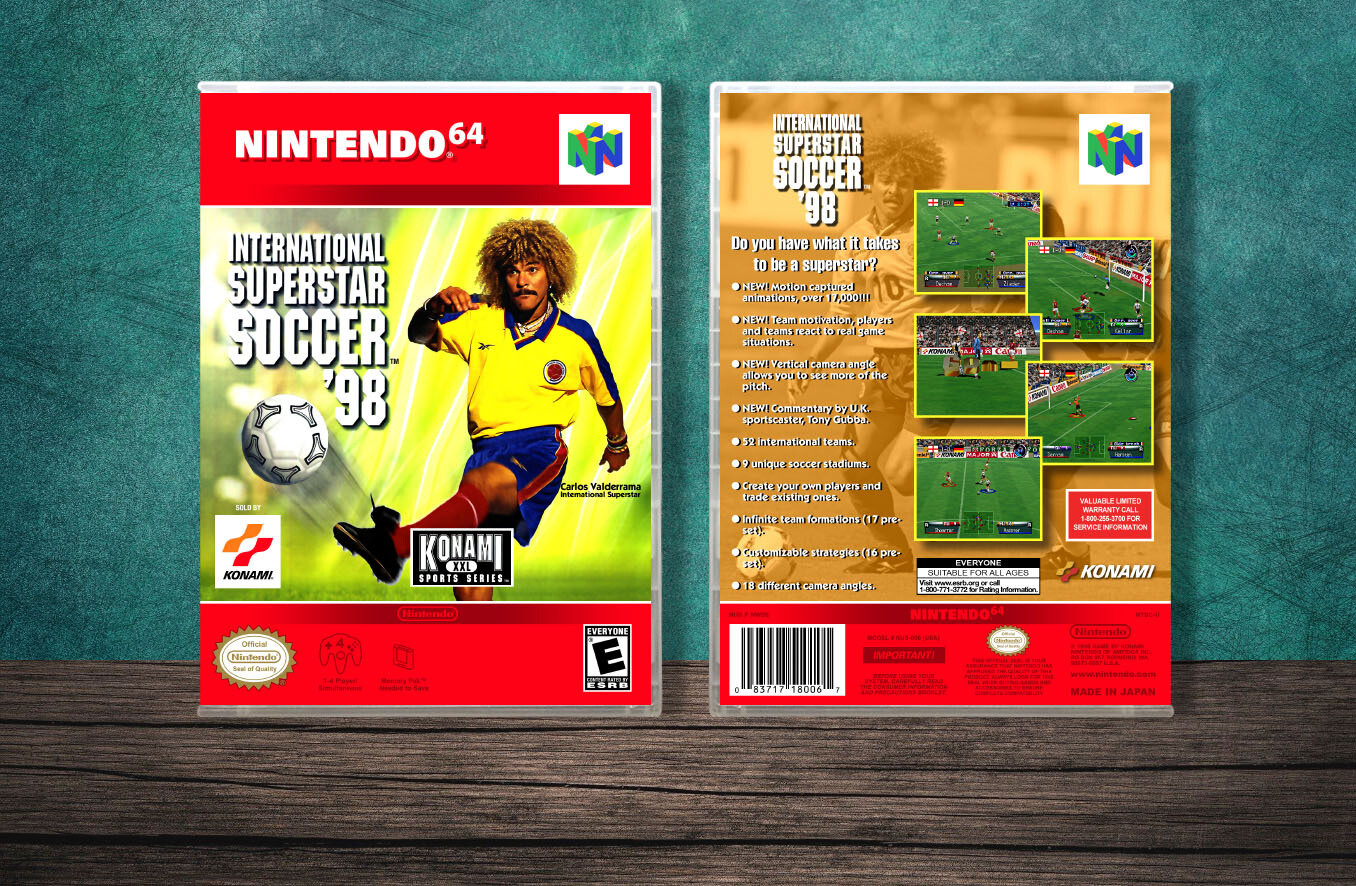 International Superstar Soccer &#39;98, Case Color: CLEAR (Transparent)