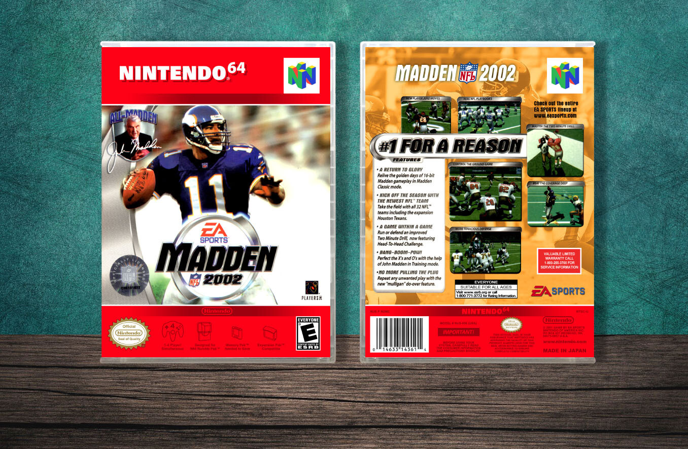 Madden 2002, Case Color: CLEAR (Transparent)