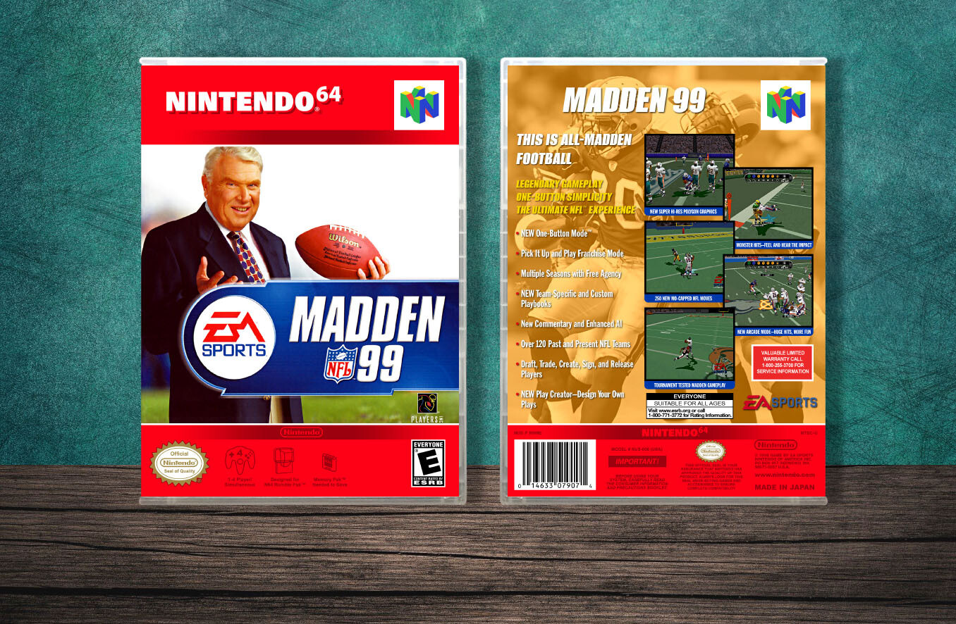 Madden &#39;99, Case Color: CLEAR (Transparent)
