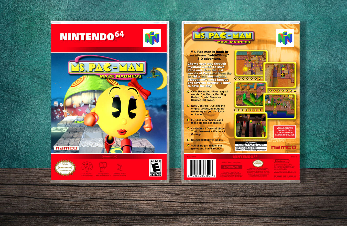 Ms Pac-Man Maze Madness, Case Color: CLEAR (Transparent)