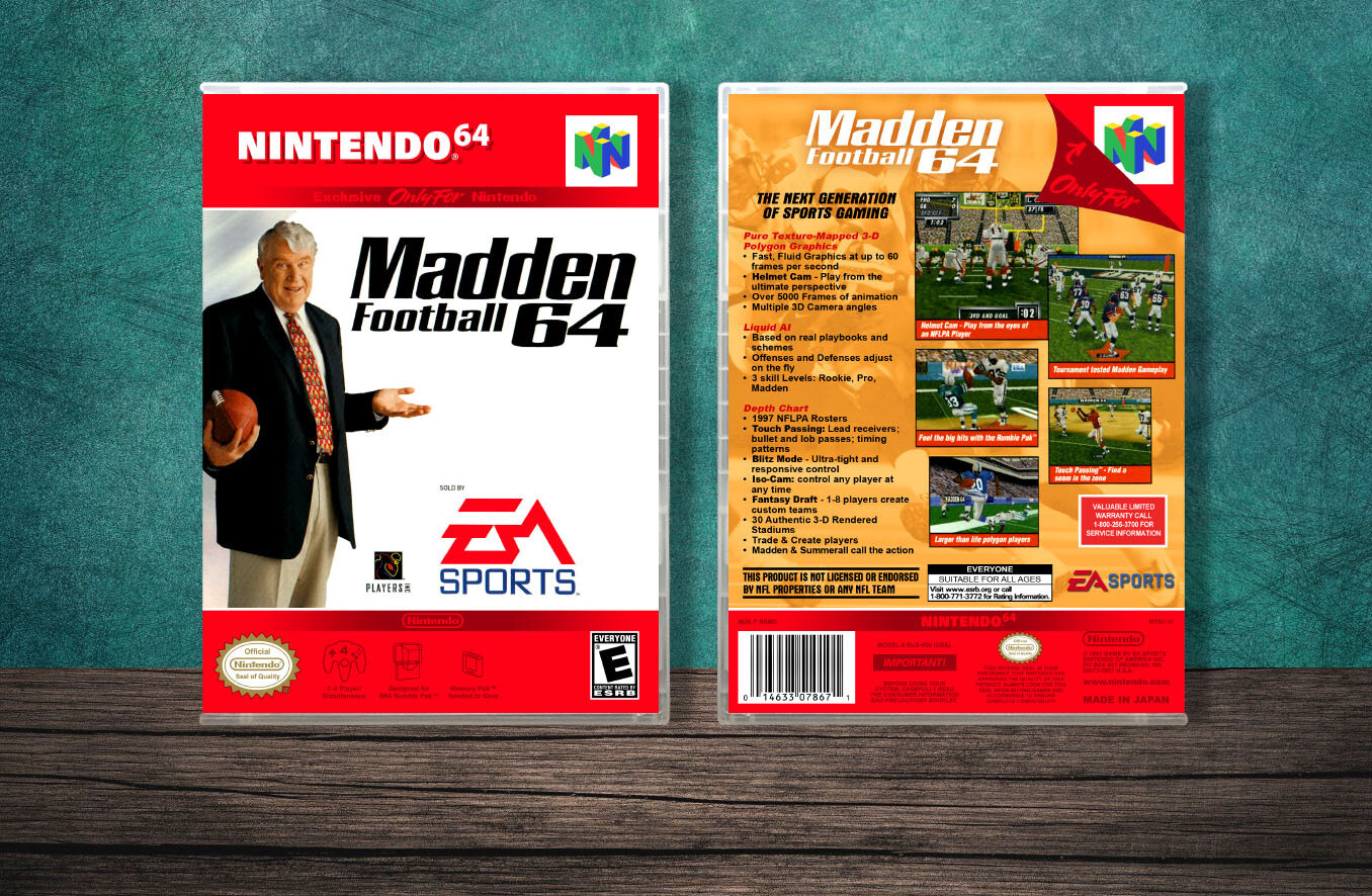 Madden Football 64, Case Color: CLEAR (Transparent)