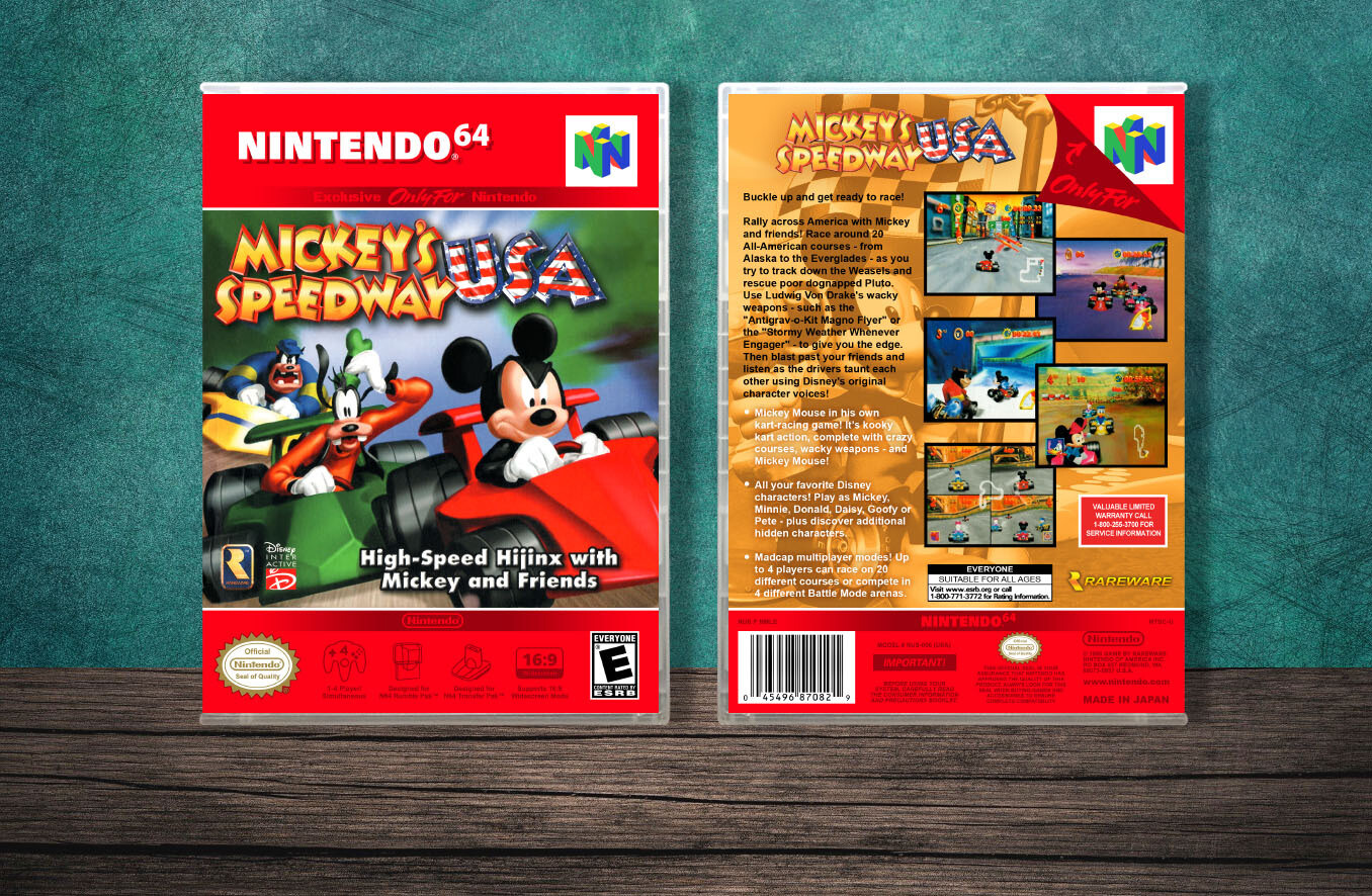 Mickey&#39;s Speedway USA, Case Color: CLEAR (Transparent)