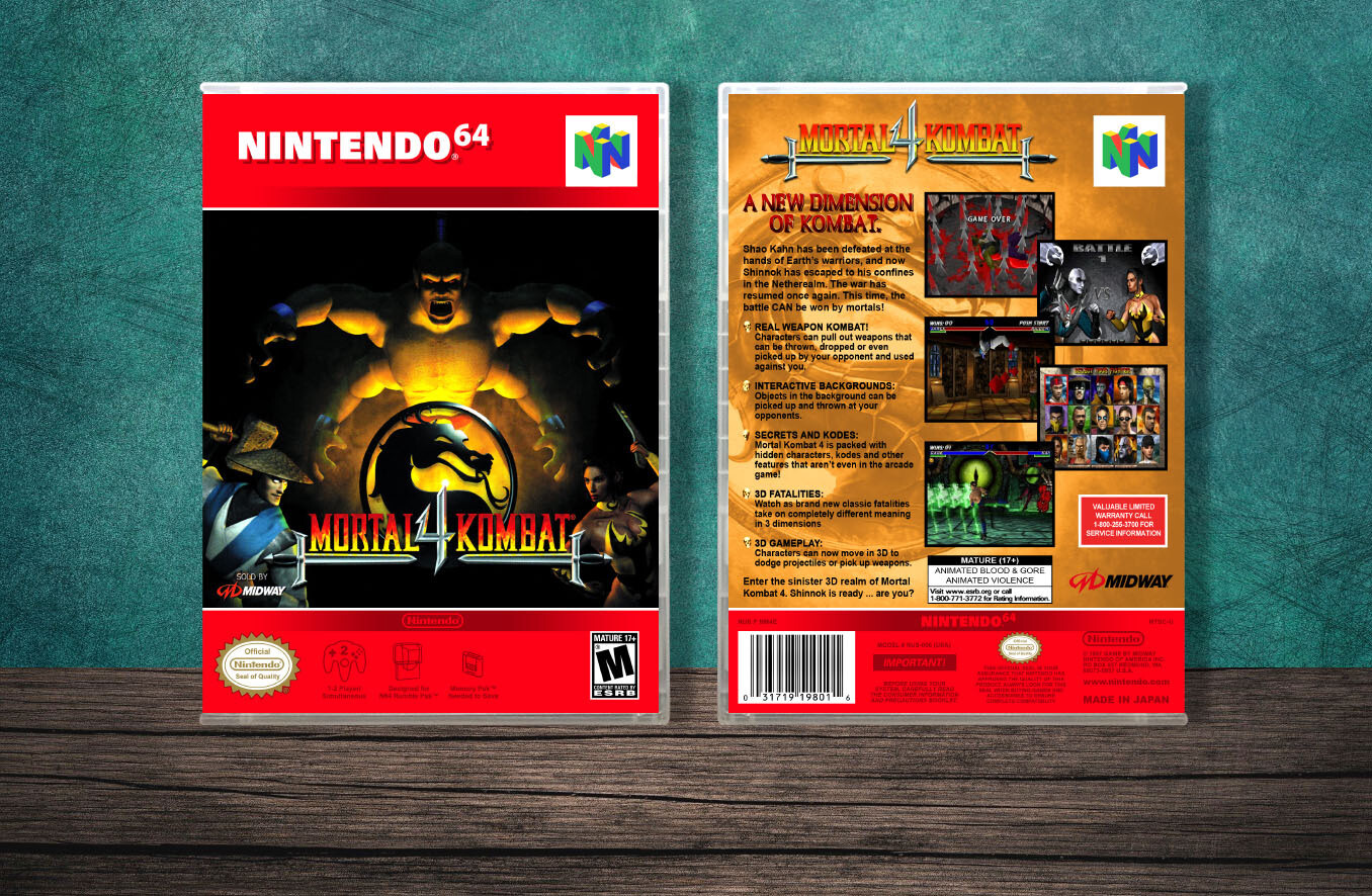 Mortal Kombat 4, Case Color: CLEAR (Transparent)