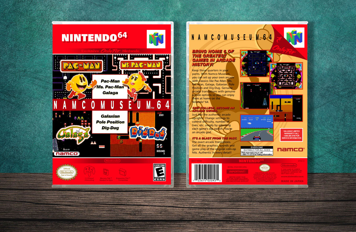 Namco Museum 64, Case Color: CLEAR (Transparent)