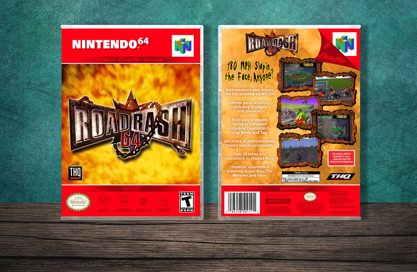 Road Rash 64, Case Color: CLEAR (Transparent)
