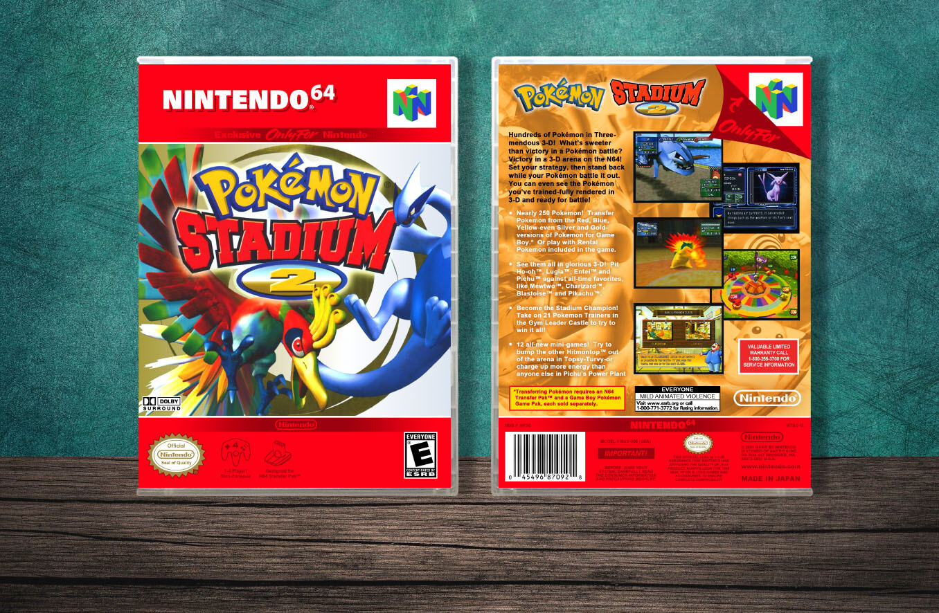 Pokemon Stadium 2, Case Color: CLEAR (Transparent)