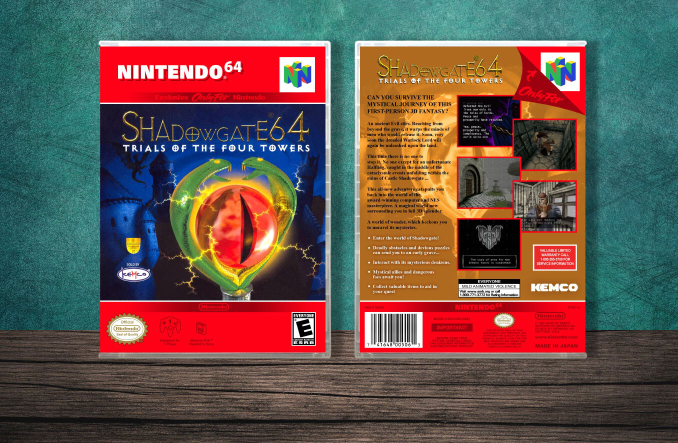 Shadowgate 64: Trial of the Four Towers, Case Color: CLEAR (Transparent)