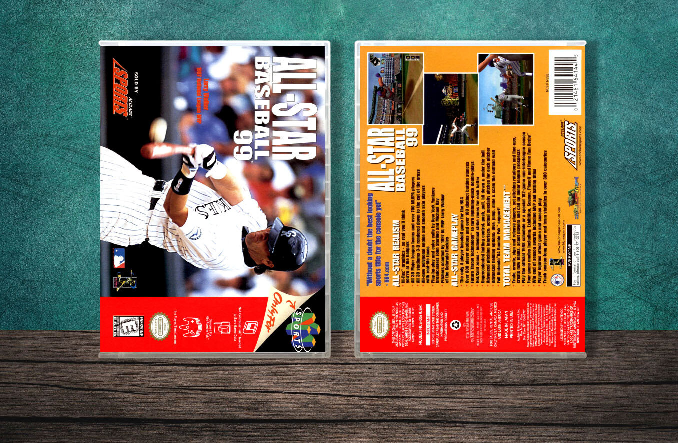 All-Star Baseball &#39;99, Case Color: CLEAR (Transparent)
