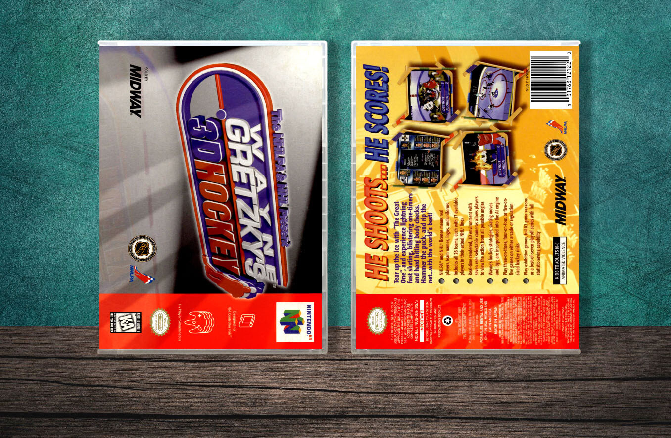 Wayne Gretzky&#39;s 3D Hockey, Case Color: CLEAR (Transparent)