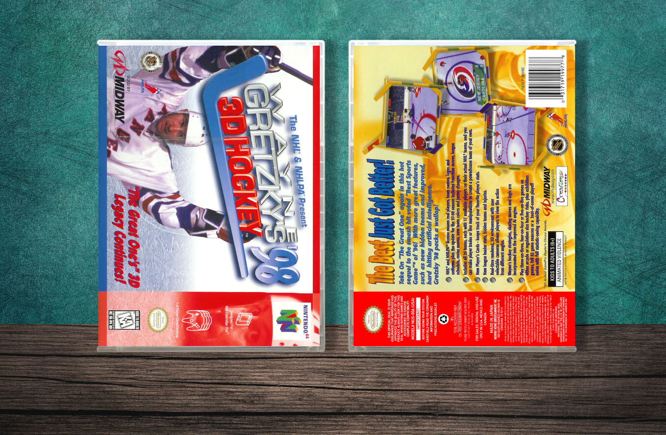 Wayne Gretzky&#39;s 3D Hockey &#39;98, Case Color: CLEAR (Transparent)
