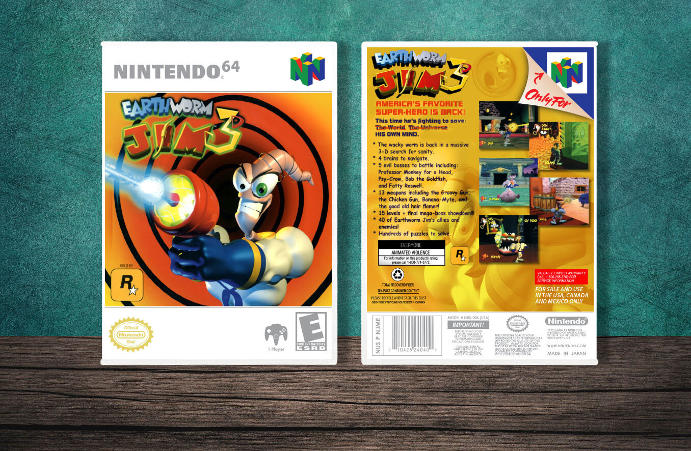 Earthworm Jim 3D, Case Color: White