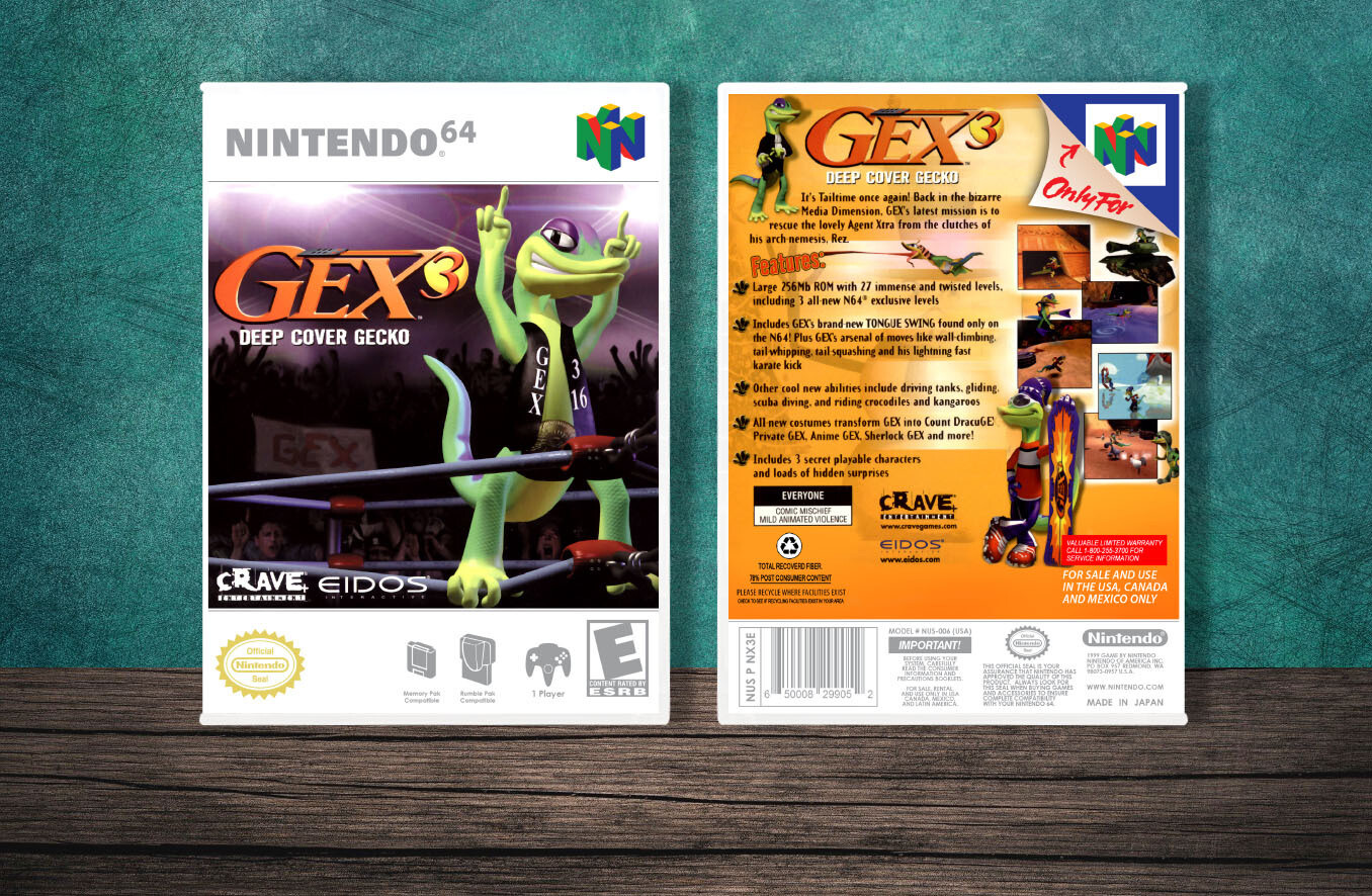 Gex 3: Deep Cover Gecko, Case Color: White