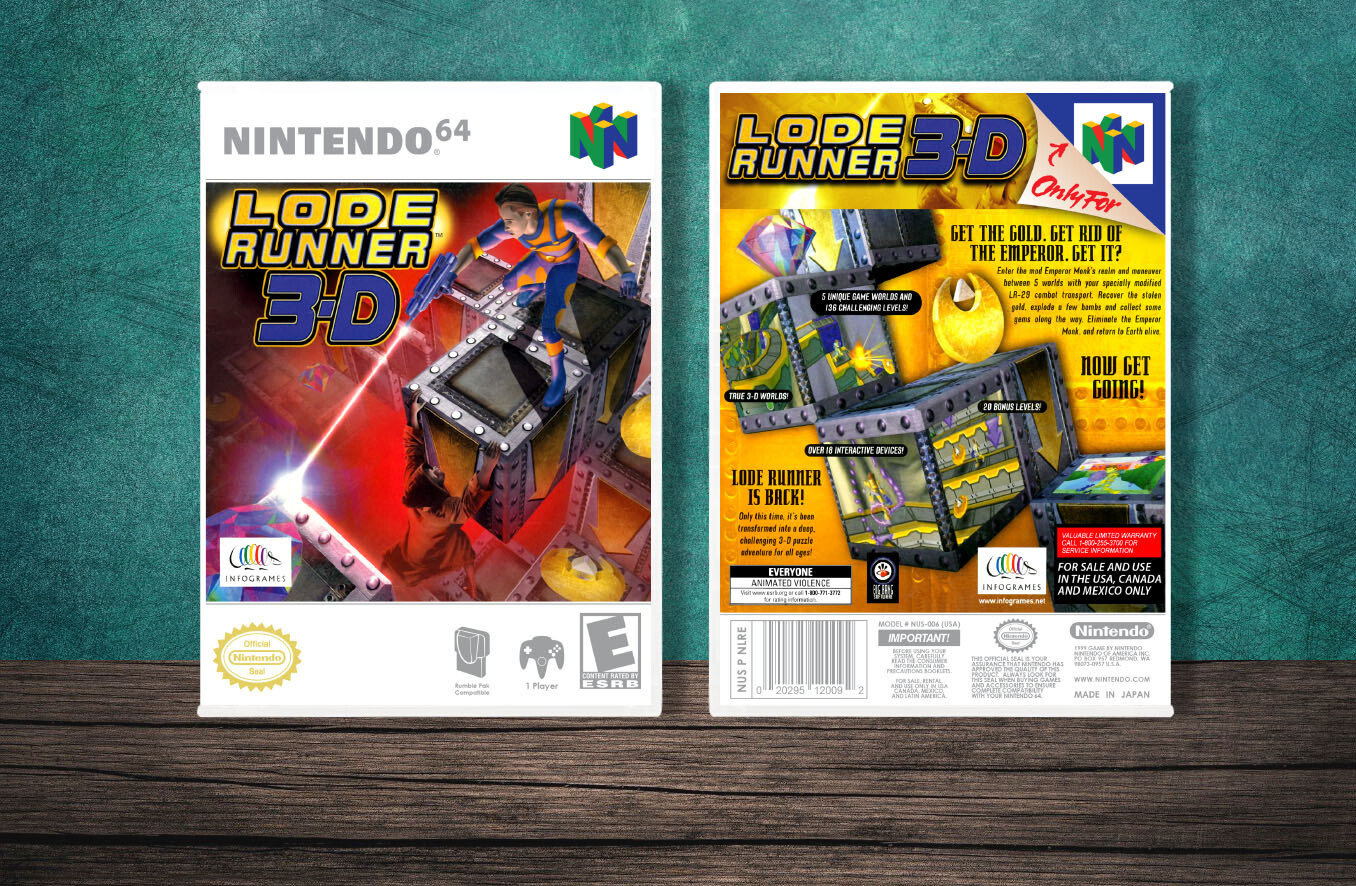 Lode Runner 3-D, Case Color: White