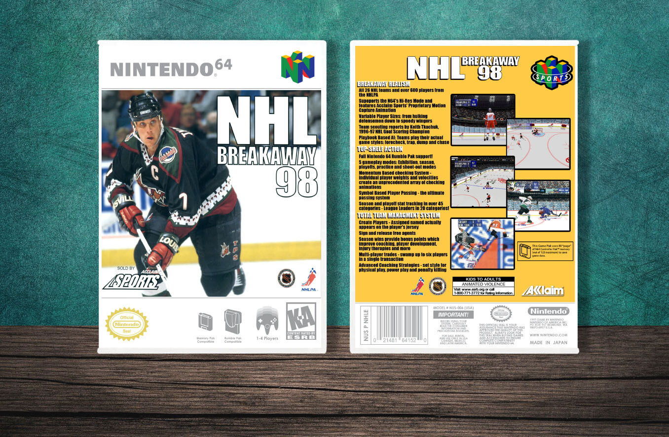 NHL Breakaway '98, Case Color: White
