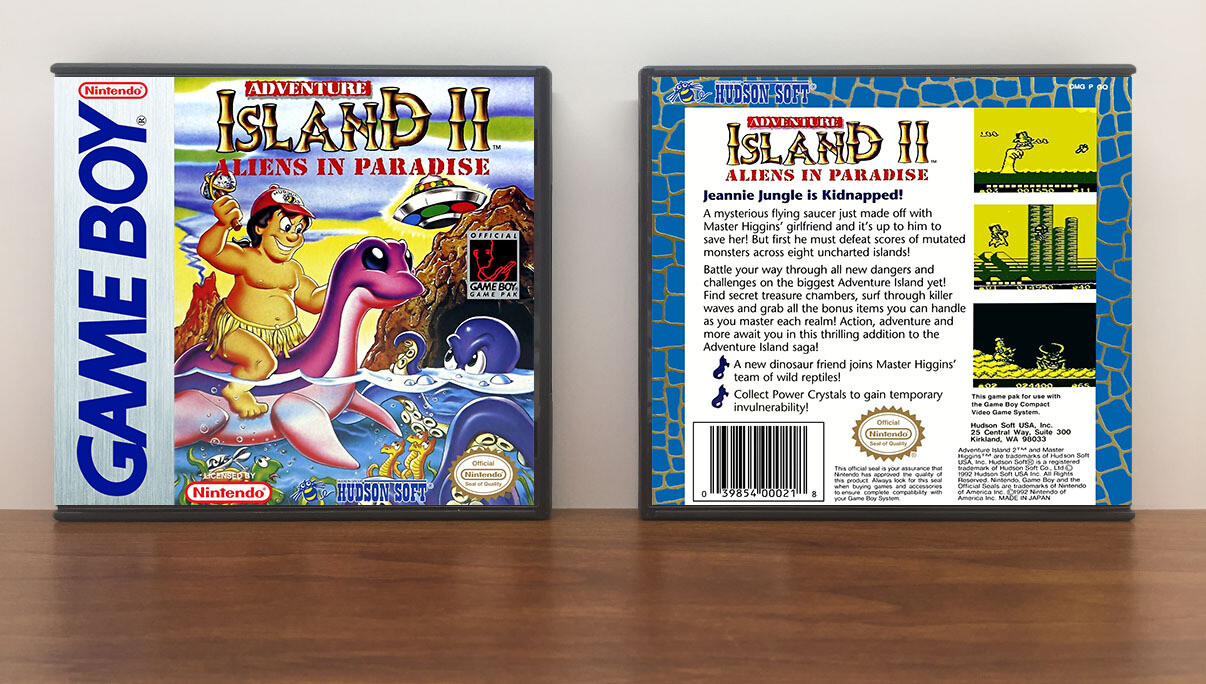Adventure Island II: Aliens in Paradise (Hudson Soft), Artwork Spine Color: Chrome