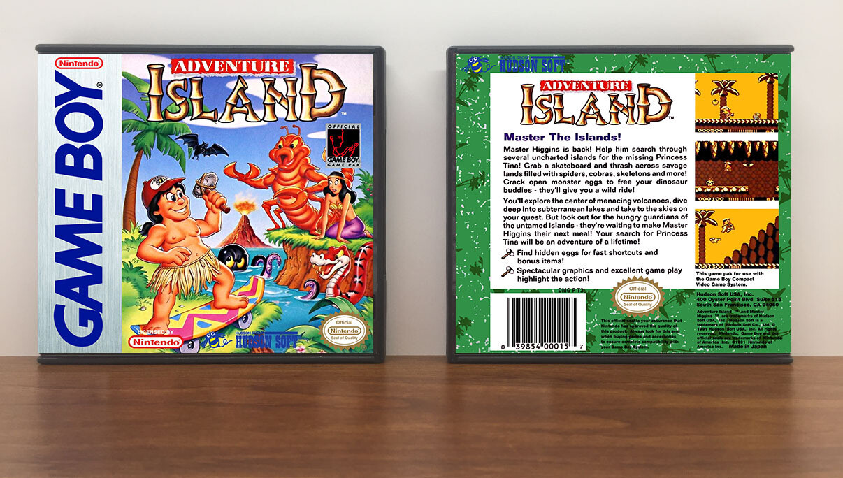 Adventure Island (Hudson Soft), Artwork Spine Color: Chrome