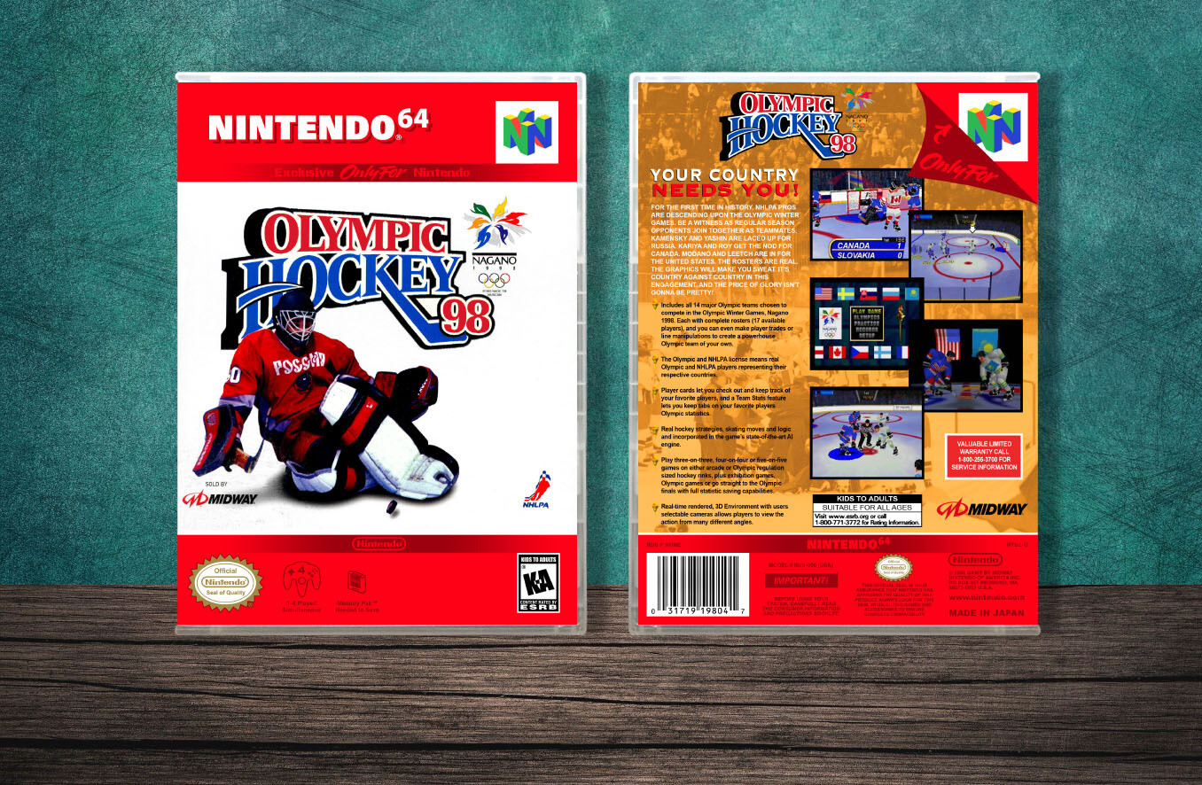 Olympic Hockey Nagano &#39;98, Case Color: CLEAR (Transparent)