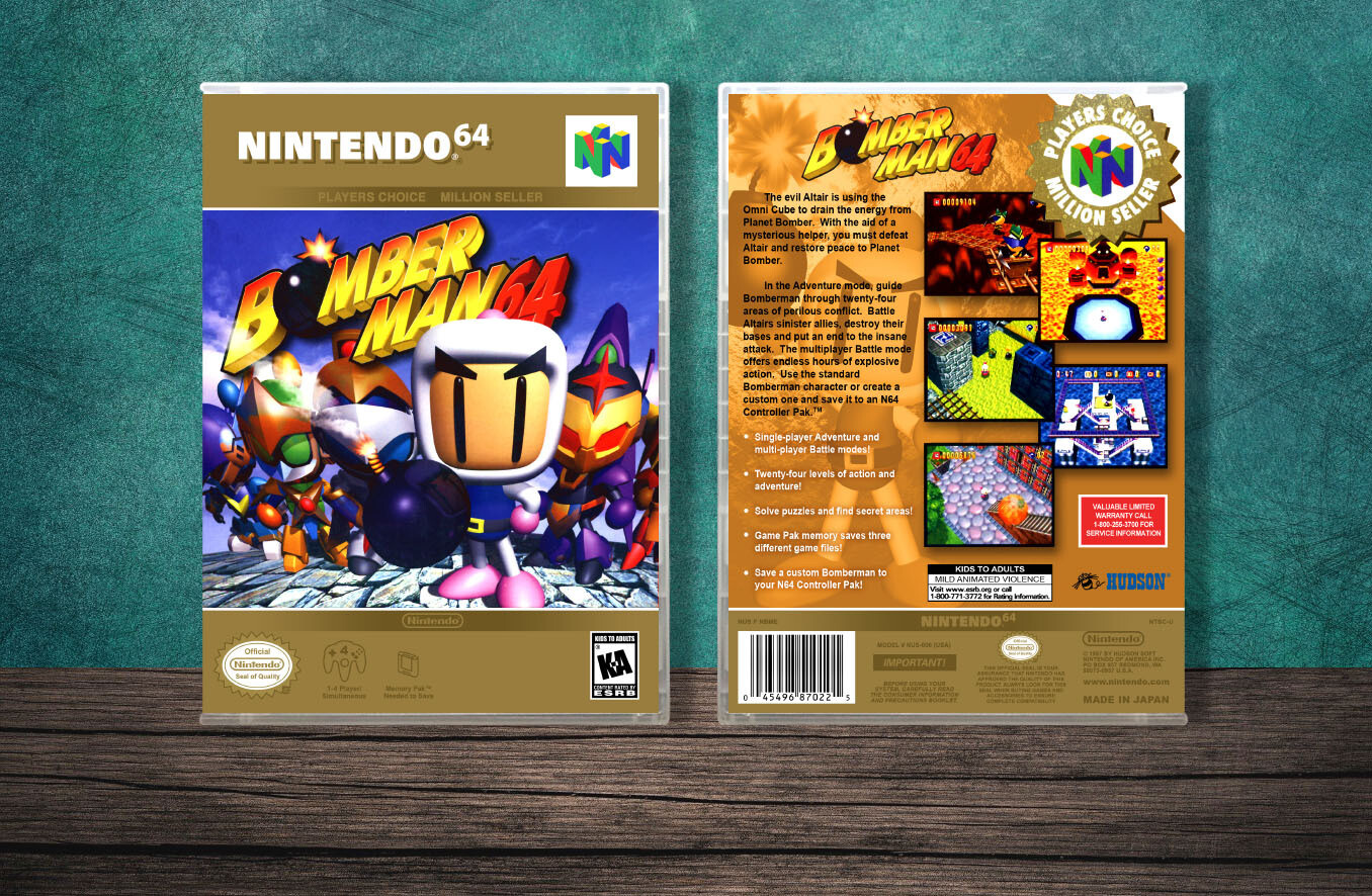 Bomberman 64 (PC), Case Color: CLEAR (Transparent)