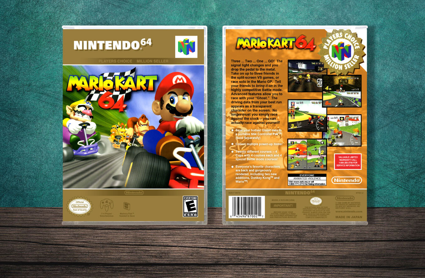 Mario Kart 64 (PC), Case Color: CLEAR (Transparent)