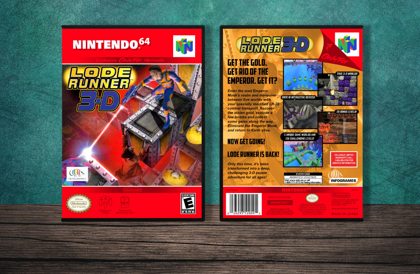 Lode Runner 3-D, Case Color: DARK GREY (OEM DS CASE COLOR)