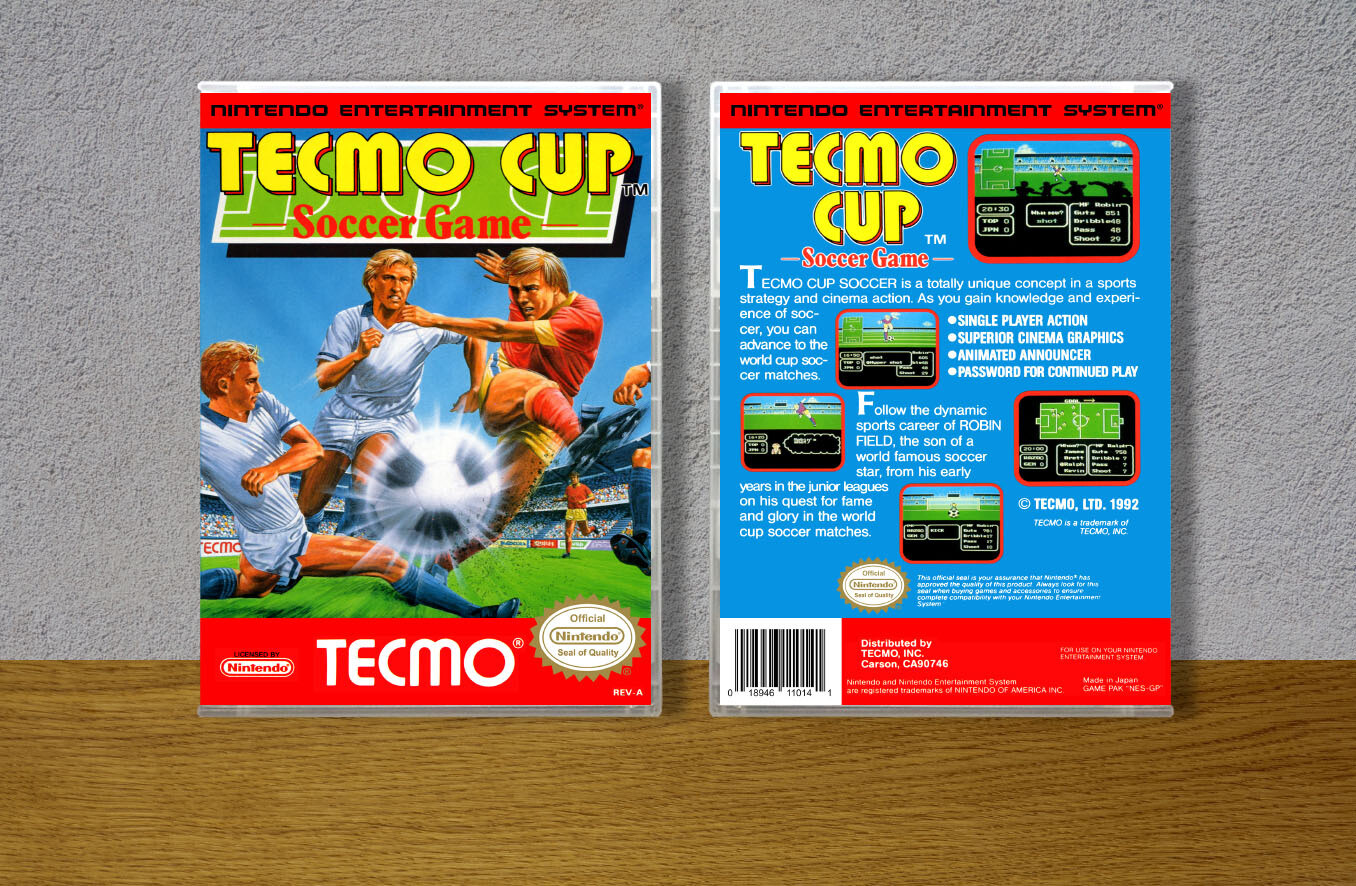 Tecmo Cup Soccer Game, Case Color: CLEAR (Transparent)