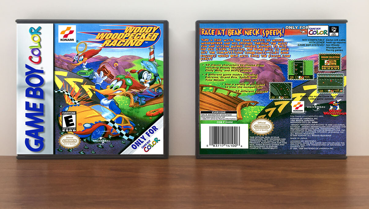 Woody Woodpecker Racing, Artwork Spine Color: Chrome