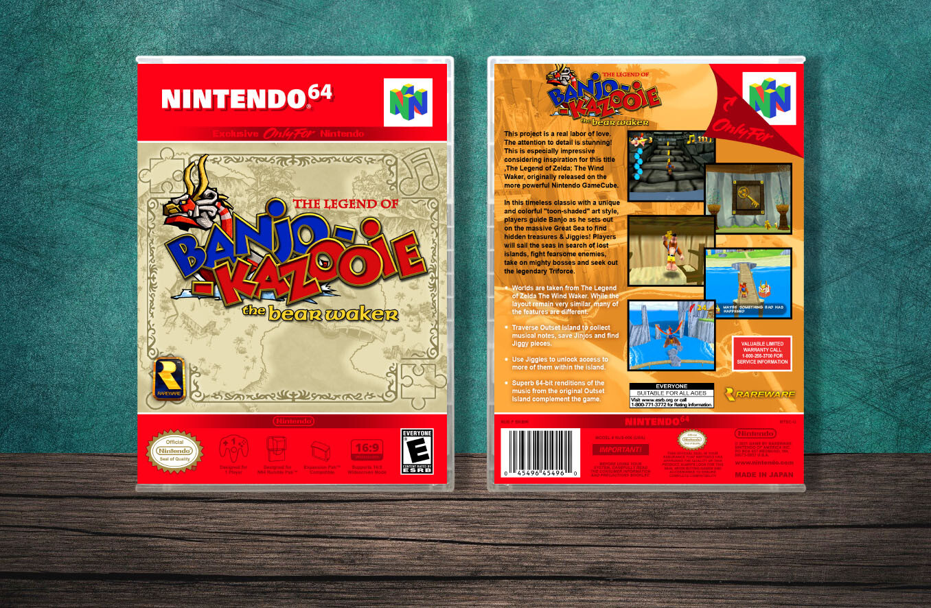 Banjo Kazooie The Bear Waker, Case Color: CLEAR (Transparent)