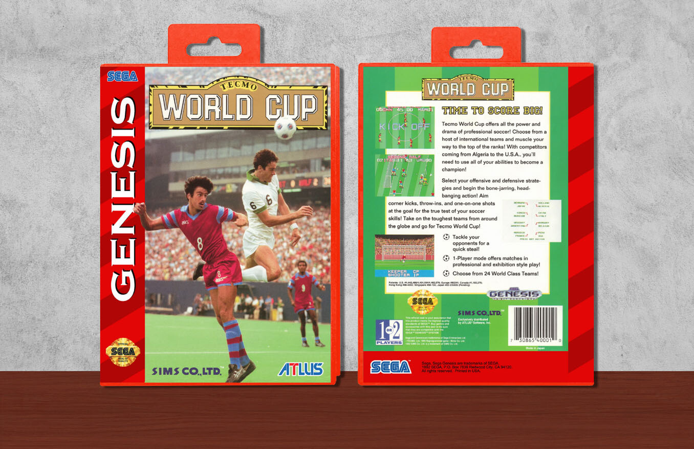 Tecmo World Cup, Case Color: Red