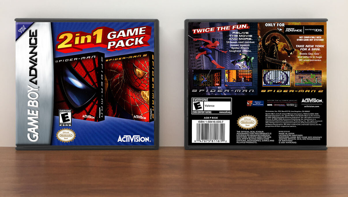 2-In-1 Game Pack: Spider-Man / Spider-Man 2, Artwork Spine Color: Chrome