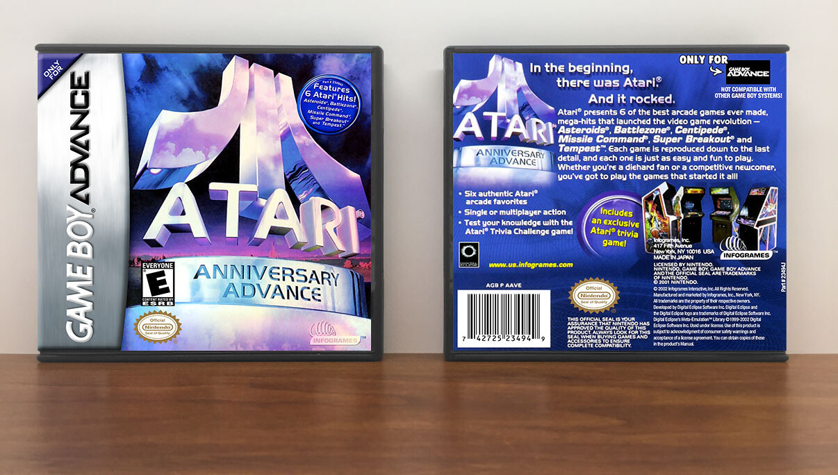 Atari Anniversary Advance, Artwork Spine Color: Chrome