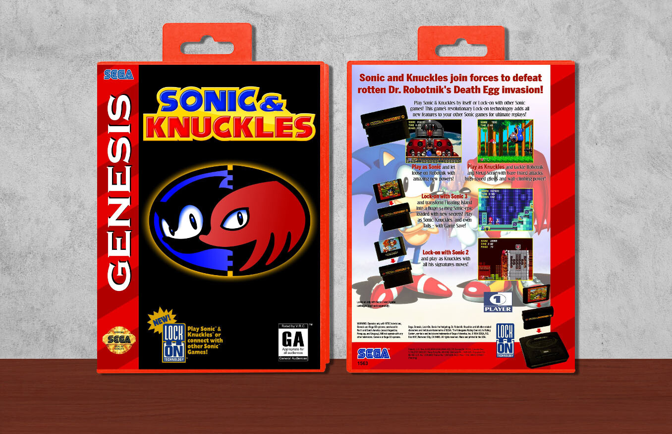 Sonic &amp; Knuckles [Modded Case], Case Color: Red