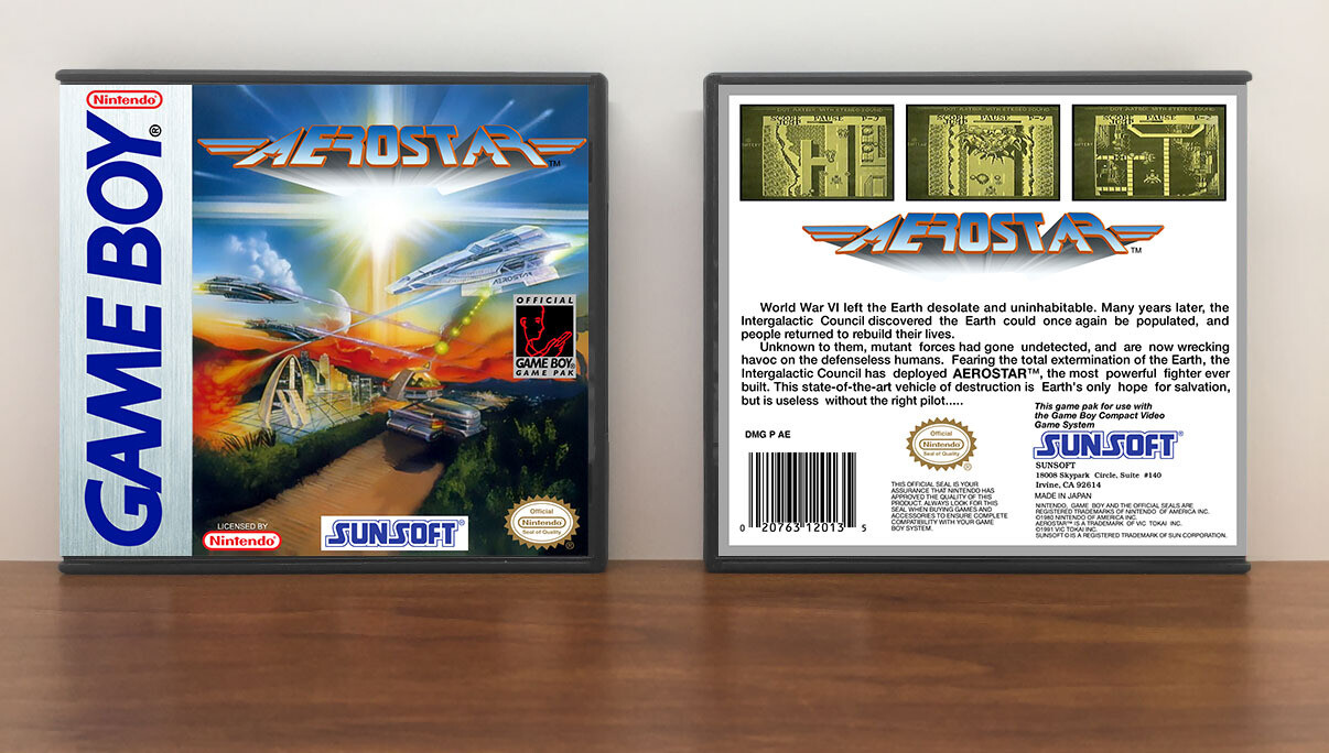 Aerostar (Sunsoft), Artwork Spine Color: Chrome