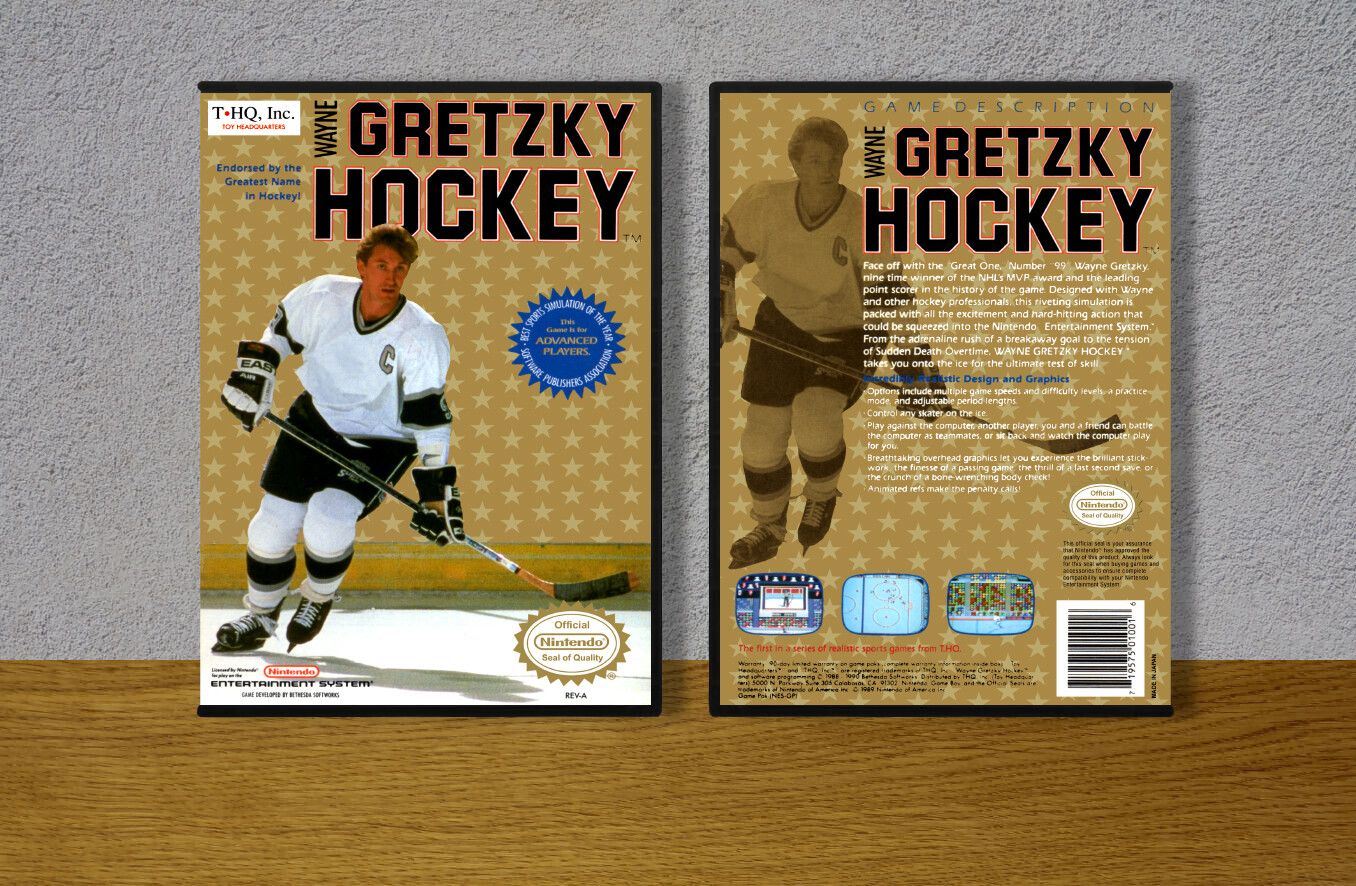 Wayne Gretzky Hockey (No Logo on Jersey), Case Color: DARK GREY (OEM DS CASE COLOR)