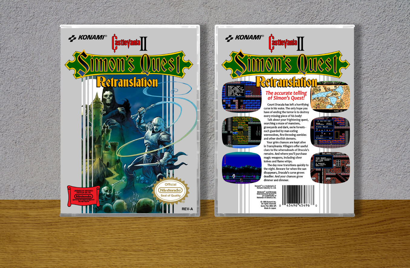 Castlevania II: Simon's Quest Retranslation, Case Color: CLEAR (Transparent)